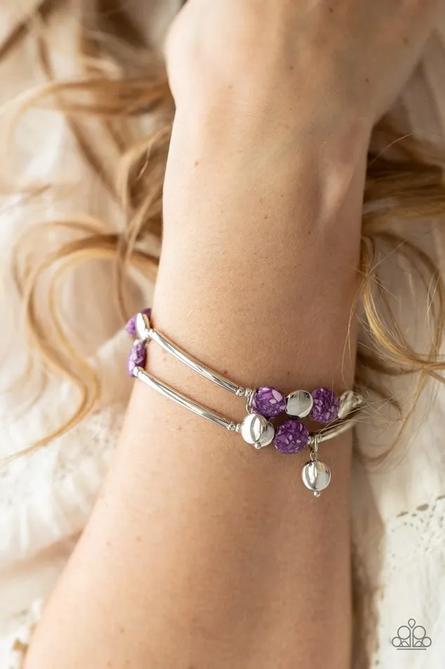 Paparazzi Jewelry Bracelets Paparazzi Bracelet Terrazzo Territory Purple