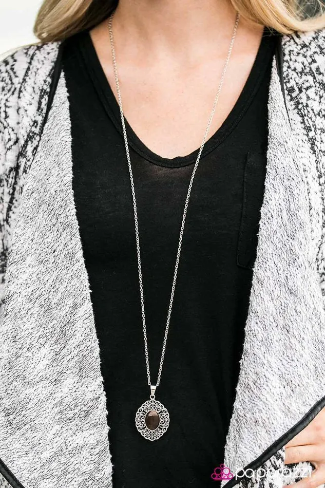 Paparazzi Necklace Big Freeze Brown Paparazzi Jewelry Necklaces