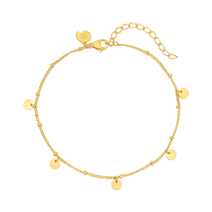 Hey Happiness PreStyled Sets Circles Bobble Chain Anklet Gold