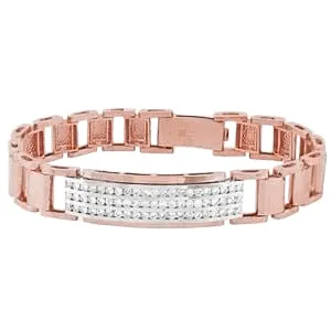 Rose Gold 14K Men Natural Earth Mined Diamond Bracelet 3 Carats Jewelry GB Bracelets Rose Gold 14K Men Natural Earth Mined Diamond Bracelet 3 Carats Jewelry GB Bracelets