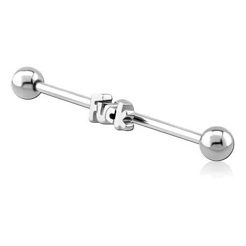 Bracelets 14g Fuck Stainless Industrial Barbell Tulsa Body Jewelry