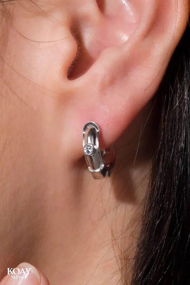 KOAY Silver Store Earrings Zircon Hoop 017 Earring KOAY Silver Store Earrings Zircon Hoop 017 Earring