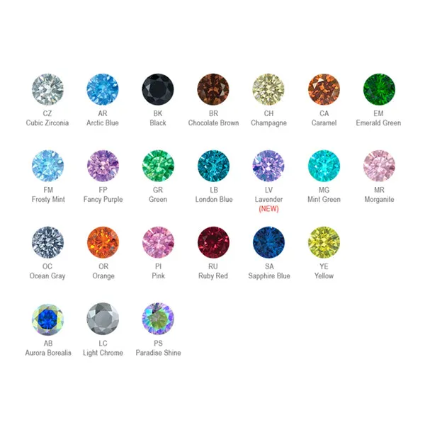 NeoMetal Curved 3CZ Cluster Threadless End by NeoMetal Charm Necklaces