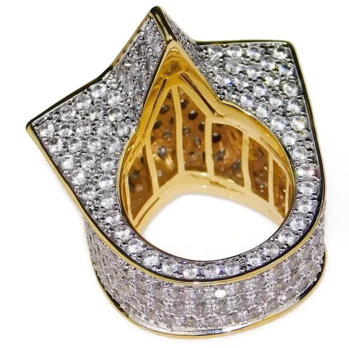 Bling Cartel Admin Rings Star TwoTone CZ Micro Pave Iced Flooded Out Ring