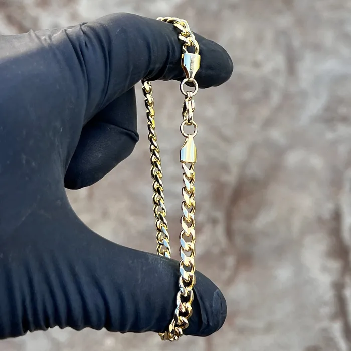 Bling Cartel Bracelets 14Kt Gold Filled Stainless Steel Miami Cuban Link Bracelet 5MM 9 Bling Cartel Bracelets 14Kt Gold Filled Stainless Steel Miami Cuban Link Bracelet 5MM 9
