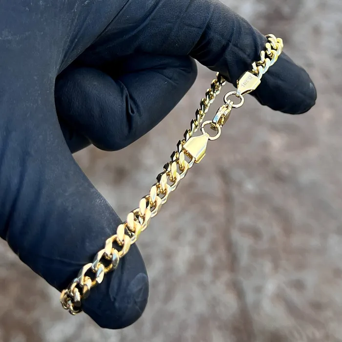 Bling Cartel Bracelets 14Kt Gold Filled Stainless Steel Miami Cuban Link Bracelet 5MM 9 Bling Cartel Bracelets 14Kt Gold Filled Stainless Steel Miami Cuban Link Bracelet 5MM 9