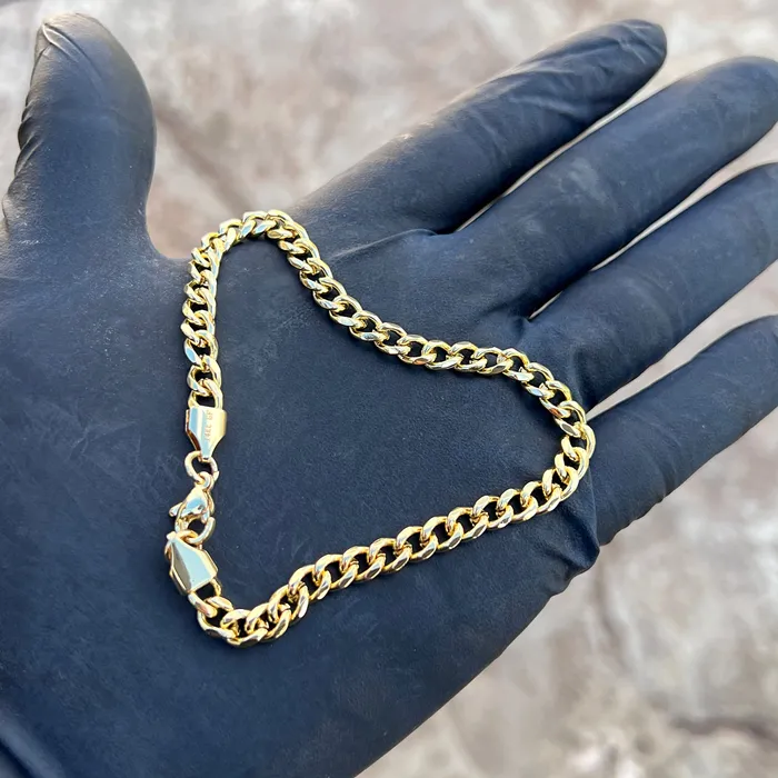 Bling Cartel Bracelets 14Kt Gold Filled Stainless Steel Miami Cuban Link Bracelet 5MM 9 Bling Cartel Bracelets 14Kt Gold Filled Stainless Steel Miami Cuban Link Bracelet 5MM 9