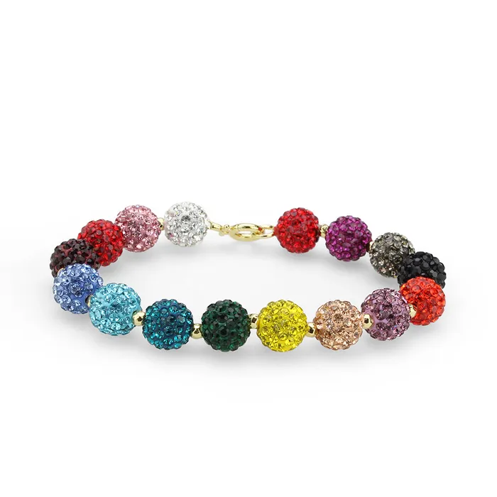 Bracelets 3W1797 Gold Brass Bracelet with Top Grade Crystal in MultiColor Alamode