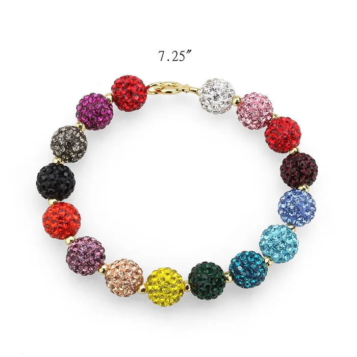 Bracelets 3W1797 Gold Brass Bracelet with Top Grade Crystal in MultiColor Alamode