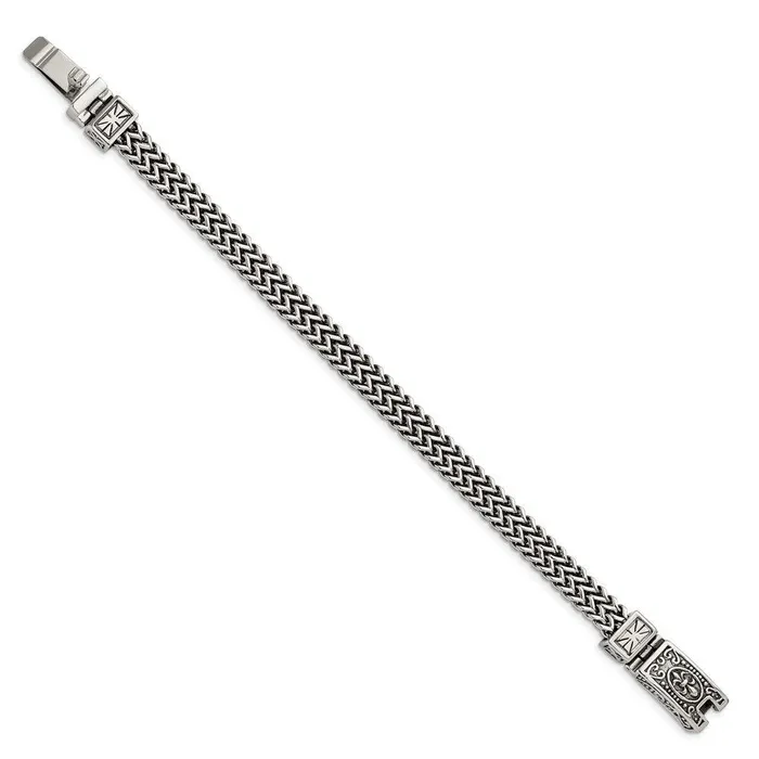 Bracelets Chisel Stainless Steel Antiqued and Polished 2Strand Franco Link 85in Bracelet Bracelets Chisel Stainless Steel Antiqued and Polished 2Strand Franco Link 85in Bracelet