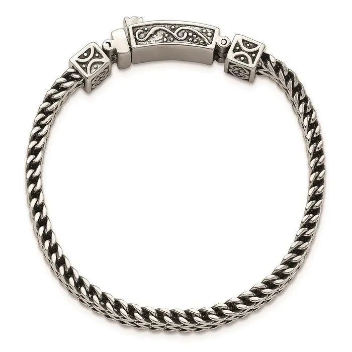 Bracelets Chisel Stainless Steel Antiqued and Polished 2Strand Franco Link 85in Bracelet Bracelets Chisel Stainless Steel Antiqued and Polished 2Strand Franco Link 85in Bracelet