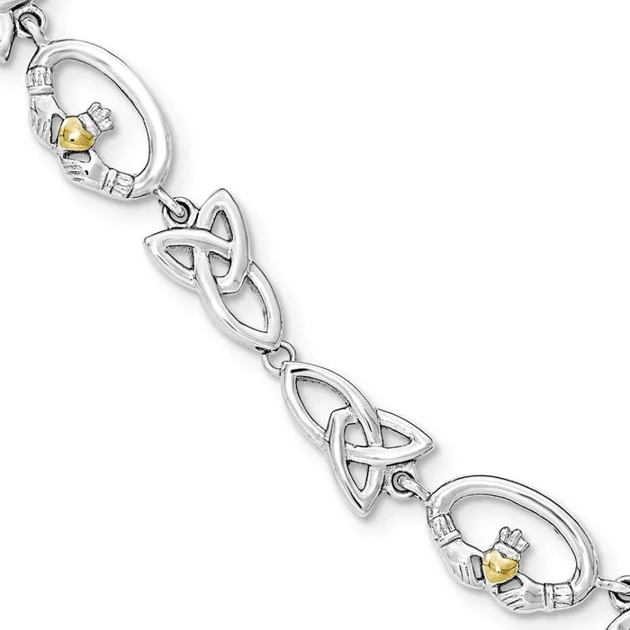 Bracelets Chisel Stainless Steel Polished Yellow IPplated Claddagh Bracelet Bracelets Chisel Stainless Steel Polished Yellow IPplated Claddagh Bracelet