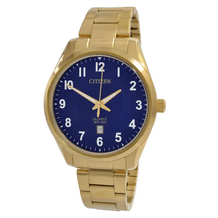 Bracelets Citizen Citizen Mens Watch Date Display Yellow Gold Stainless Steel Bracelet BI103959L