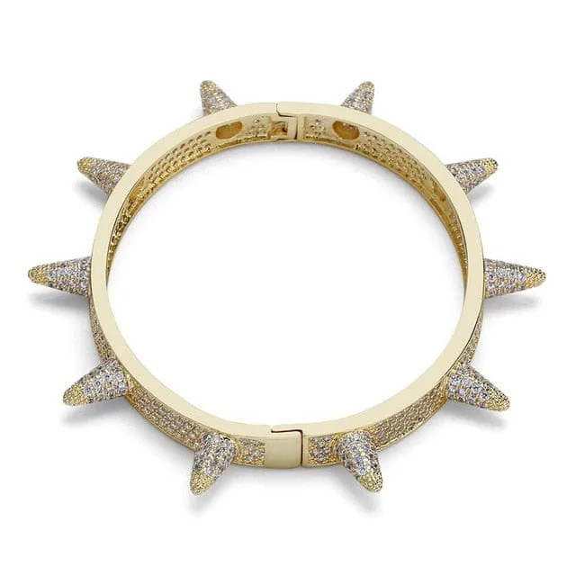 Bracelets Micro pave Spike Bangle Bracelet VVS Jewelry