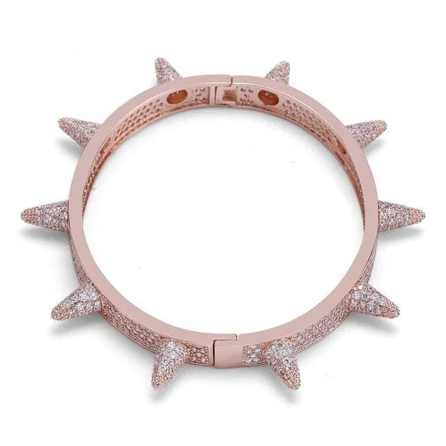 Bracelets Micro pave Spike Bangle Bracelet VVS Jewelry