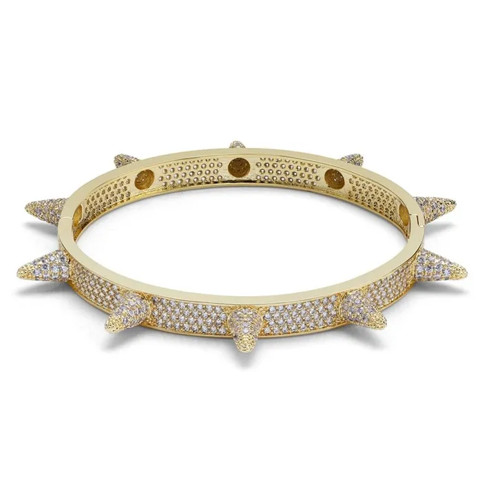 Bracelets Micro pave Spike Bangle Bracelet VVS Jewelry
