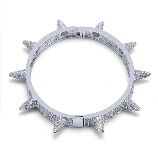 Bracelets Micro pave Spike Bangle Bracelet VVS Jewelry
