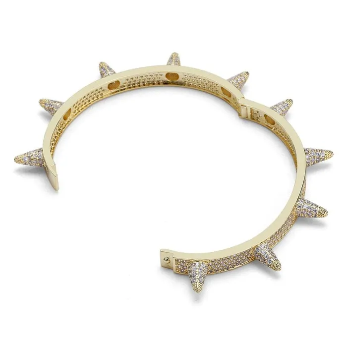 Bracelets Micro pave Spike Bangle Bracelet VVS Jewelry