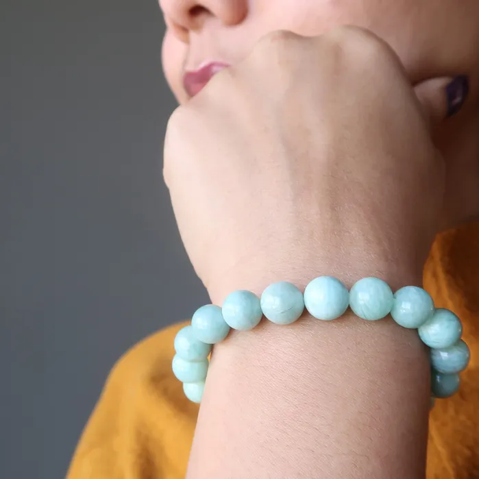 Bracelets Satin Crystals Amazonite Bracelet Aqua Paradise Pleasure Stone