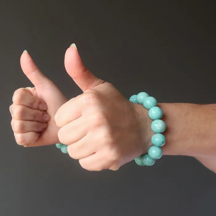 Bracelets Satin Crystals Amazonite Bracelet Aqua Paradise Pleasure Stone