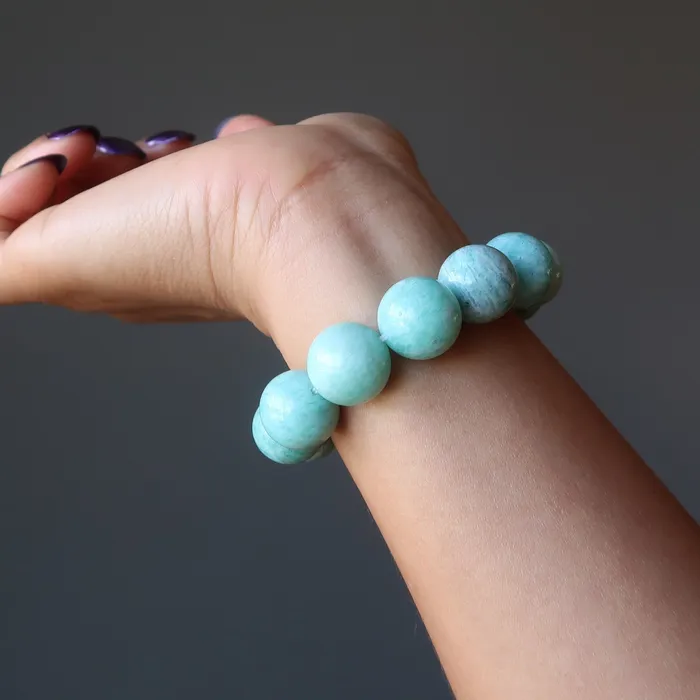 Bracelets Satin Crystals Amazonite Bracelet Aqua Paradise Pleasure Stone