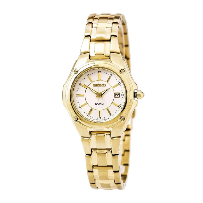 Bracelets Seiko SXDB48 Womens Dress Silver Dial Yellow Gold Steel Bracelet Watch Seiko Bracelets Seiko SXDB48 Womens Dress Silver Dial Yellow Gold Steel Bracelet Watch Seiko