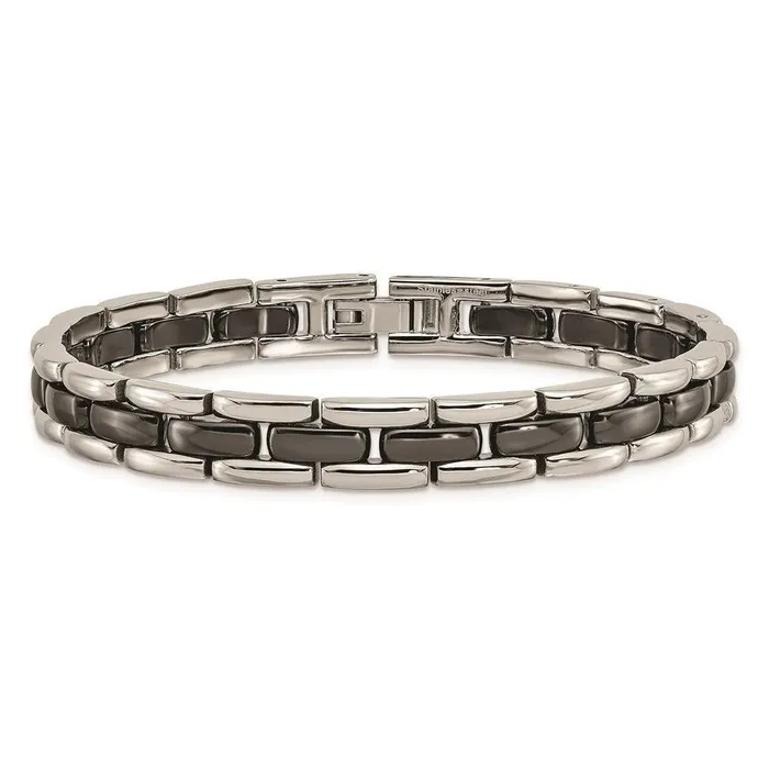 Bracelets Stainless Steel Black Ceramic 8in Bracelet Chisel Bracelets Stainless Steel Black Ceramic 8in Bracelet Chisel