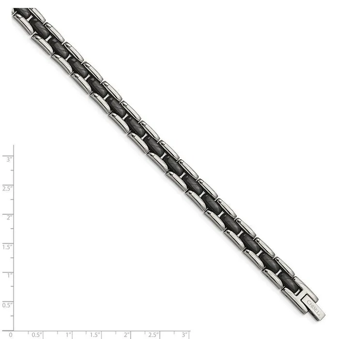 Bracelets Stainless Steel Black Ceramic 8in Bracelet Chisel Bracelets Stainless Steel Black Ceramic 8in Bracelet Chisel