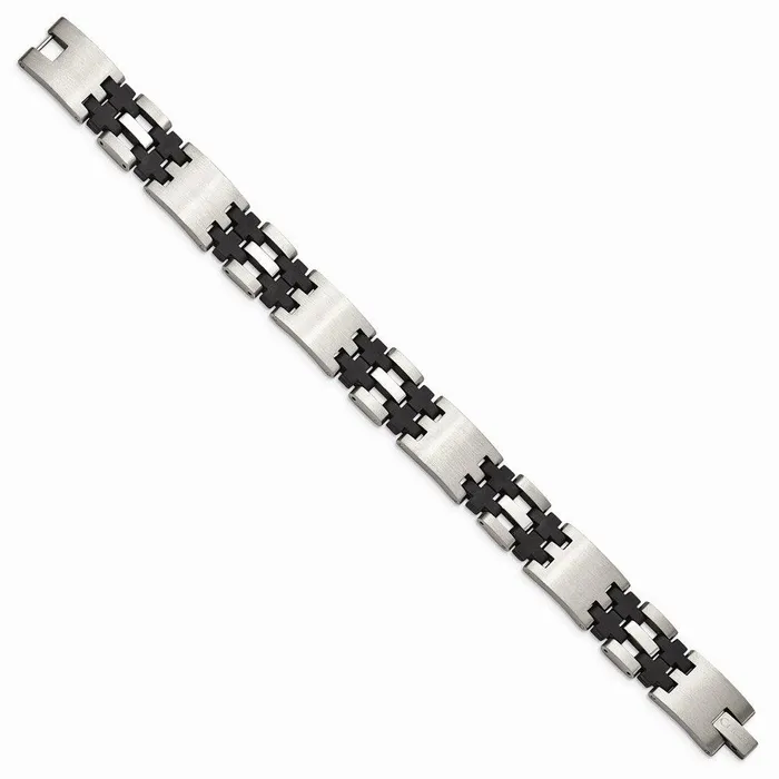 Chisel Bracelets Stainless Steel Black Rubber 875in Bracelet Chisel Bracelets Stainless Steel Black Rubber 875in Bracelet