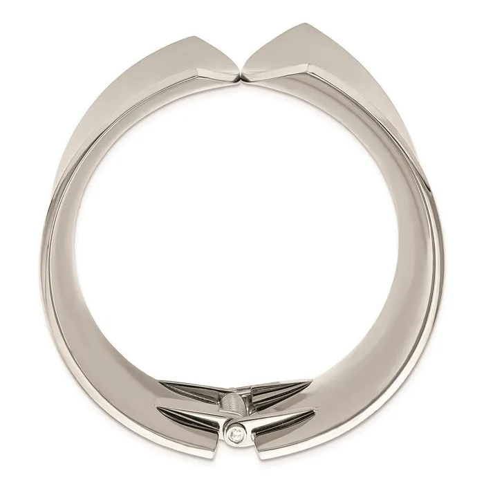 Chisel Bracelets Stainless Steel Polished Hinged Bangle Chisel Bracelets Stainless Steel Polished Hinged Bangle