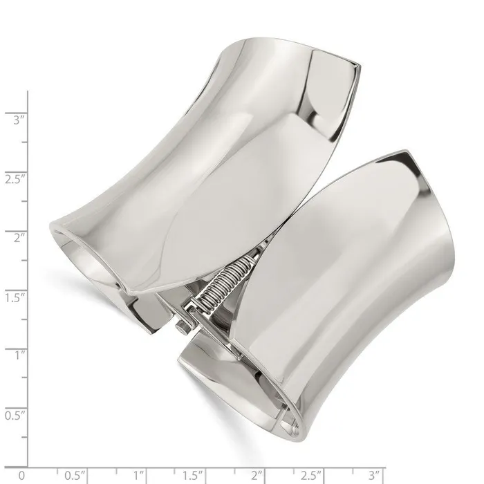 Chisel Bracelets Stainless Steel Polished Hinged Bangle Chisel Bracelets Stainless Steel Polished Hinged Bangle