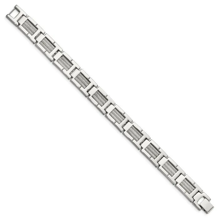 Chisel Bracelets Stainless Steel Wire Brushed Polished 85in Bracelet Chisel Bracelets Stainless Steel Wire Brushed Polished 85in Bracelet