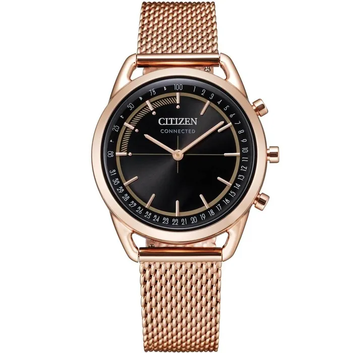 Citizen Bracelets Citizen Womens Smartwatch Hybrid Black Dial Rose Gold Bracelet HX000351E Citizen Bracelets Citizen Womens Smartwatch Hybrid Black Dial Rose Gold Bracelet HX000351E