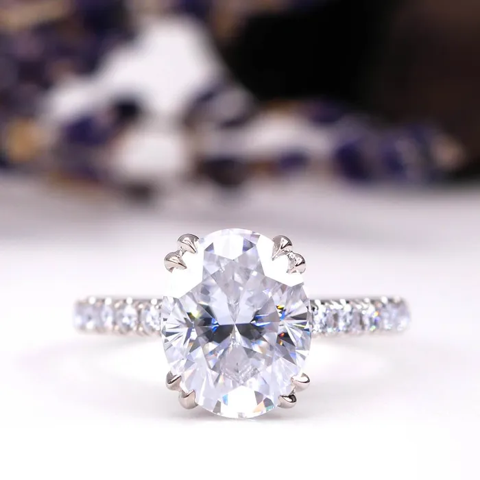 deBebians Rings Pave Diamond Trellis Engagement Ring