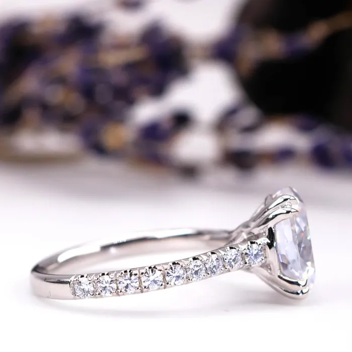 deBebians Rings Pave Diamond Trellis Engagement Ring