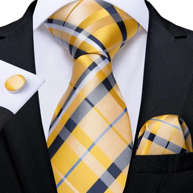 Divine Inspiration Styles Rings DBG VIP Design Collection Mens Fashion Golden Yellow 100 Premium Quality Silk Ties