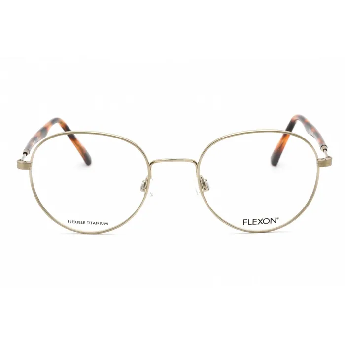 Flexon Mens Eyeglasses Gold Full Rim Round Frame Clear Lens FLEXON H6010 710 Flexon Rings