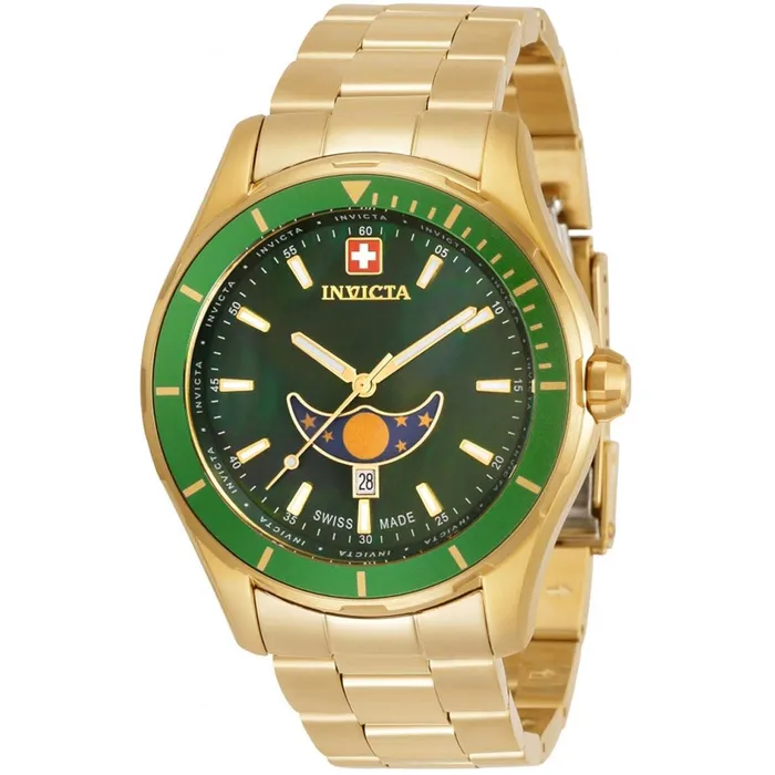 Invicta Bracelets Invicta Mens Watch Pro Diver Moon Phase Green Dial Yellow Gold Bracelet 33464 Invicta Bracelets Invicta Mens Watch Pro Diver Moon Phase Green Dial Yellow Gold Bracelet 33464
