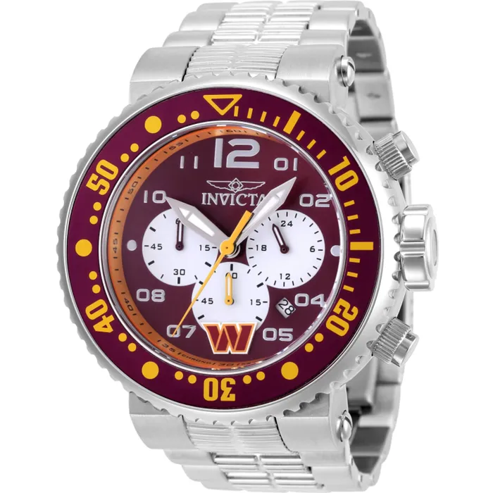 Invicta Invicta Mens Watch NFL Washington Commanders Chrono Silver Steel Bracelet 30286 Bracelets Invicta Invicta Mens Watch NFL Washington Commanders Chrono Silver Steel Bracelet 30286 Bracelets