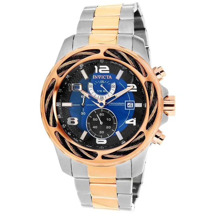 Invicta Mens Chrono Watch Bolt Black and Blue Dial Two Tone Bracelet 31231 Invicta Bracelets Invicta Mens Chrono Watch Bolt Black and Blue Dial Two Tone Bracelet 31231 Invicta Bracelets