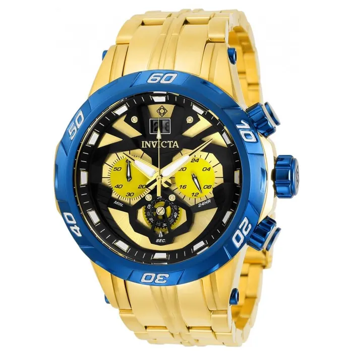 Invicta Mens Chronograph Watch Cruiseline Blue Bezel Yellow Gold Bracelet 32147 Invicta Bracelets Invicta Mens Chronograph Watch Cruiseline Blue Bezel Yellow Gold Bracelet 32147 Invicta Bracelets