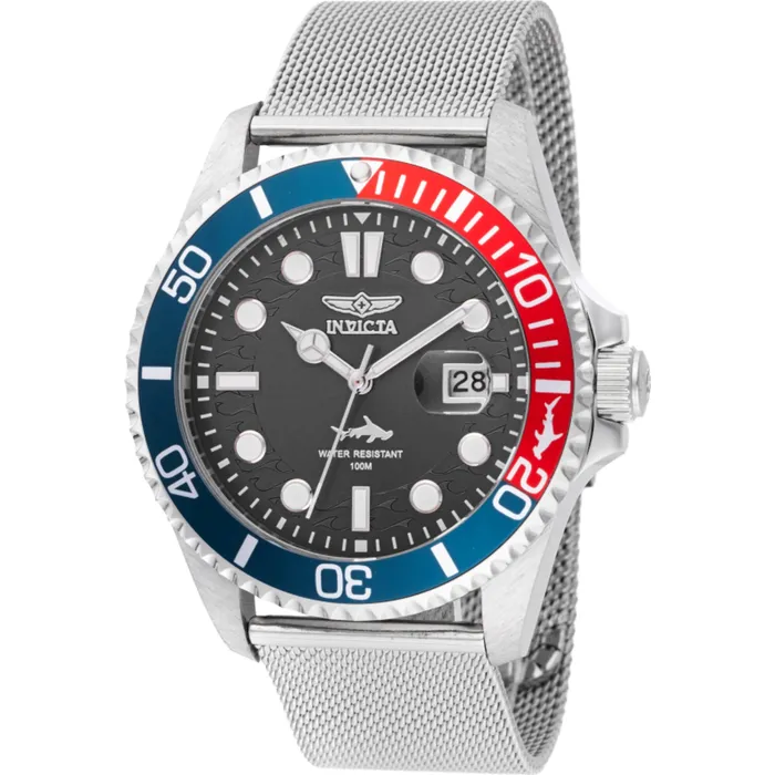 Invicta Mens Watch Pro Diver Quartz Black Dial Silver Mesh Bracelet Date 47176 Invicta Bracelets Invicta Mens Watch Pro Diver Quartz Black Dial Silver Mesh Bracelet Date 47176 Invicta Bracelets
