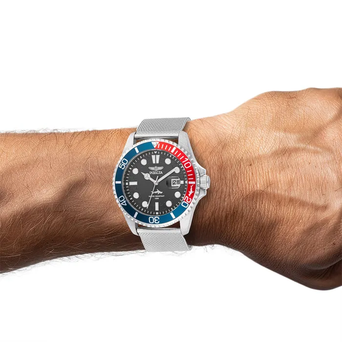 Invicta Mens Watch Pro Diver Quartz Black Dial Silver Mesh Bracelet Date 47176 Invicta Bracelets Invicta Mens Watch Pro Diver Quartz Black Dial Silver Mesh Bracelet Date 47176 Invicta Bracelets