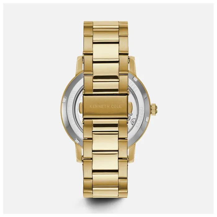 Kenneth Cole Bracelets Kenneth Cole Mens Automatic Watch Skeleton Dial Yellow Steel Bracelet KC50054004 Kenneth Cole Bracelets Kenneth Cole Mens Automatic Watch Skeleton Dial Yellow Steel Bracelet KC50054004