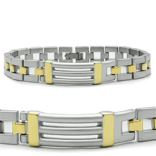 LO2030 Matte Rhodium Gold White Metal Bracelet with No Stone Alamode Bracelets