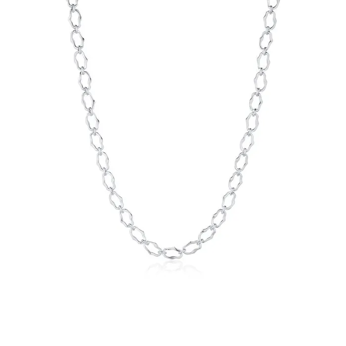 Marrow Fine Necklaces 8mm Sculpted Link Gold Necklace
