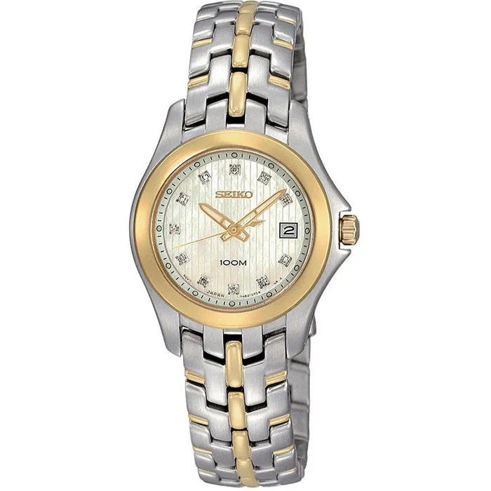 Seiko Bracelets Seiko SXDC12 Womens Dress Two Tone Stainless Steel Bracelet Mother of Pearl Dial Diamond Watch Seiko Bracelets Seiko SXDC12 Womens Dress Two Tone Stainless Steel Bracelet Mother of Pearl Dial Diamond Watch