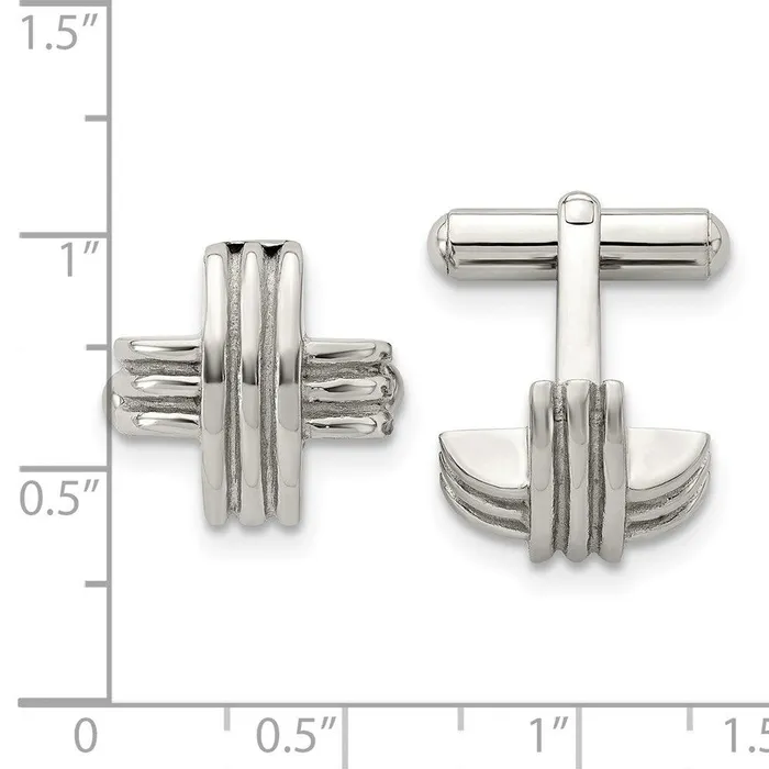 Stainless Steel Fancy X Cufflinks Chisel Bracelets Stainless Steel Fancy X Cufflinks Chisel Bracelets