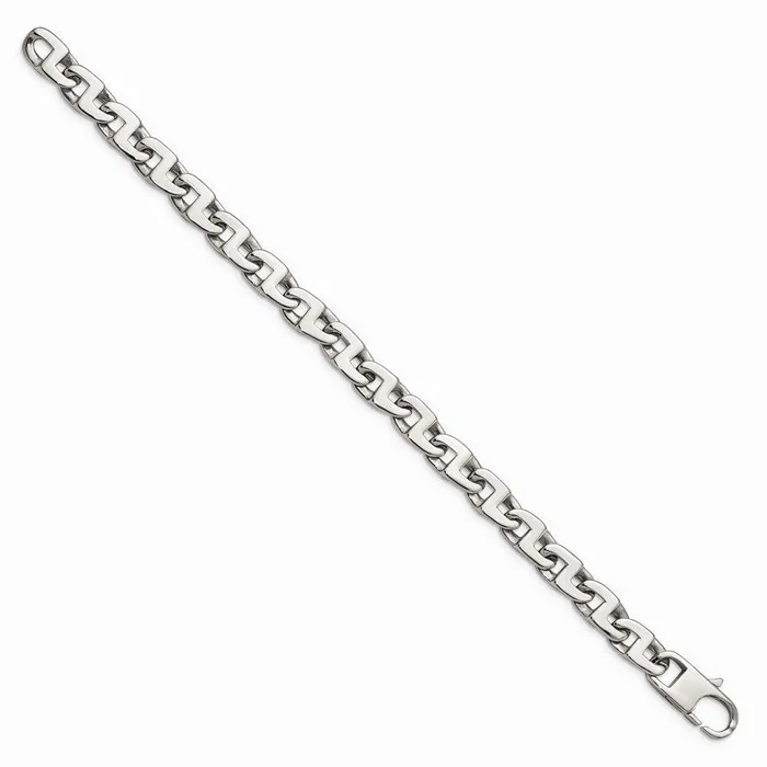 Stainless Steel Polished Fancy Squares Link Bracelet Chisel Bracelets Stainless Steel Polished Fancy Squares Link Bracelet Chisel Bracelets