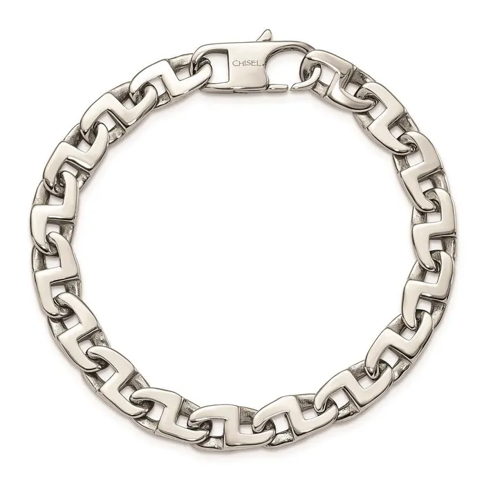 Stainless Steel Polished Fancy Squares Link Bracelet Chisel Bracelets Stainless Steel Polished Fancy Squares Link Bracelet Chisel Bracelets